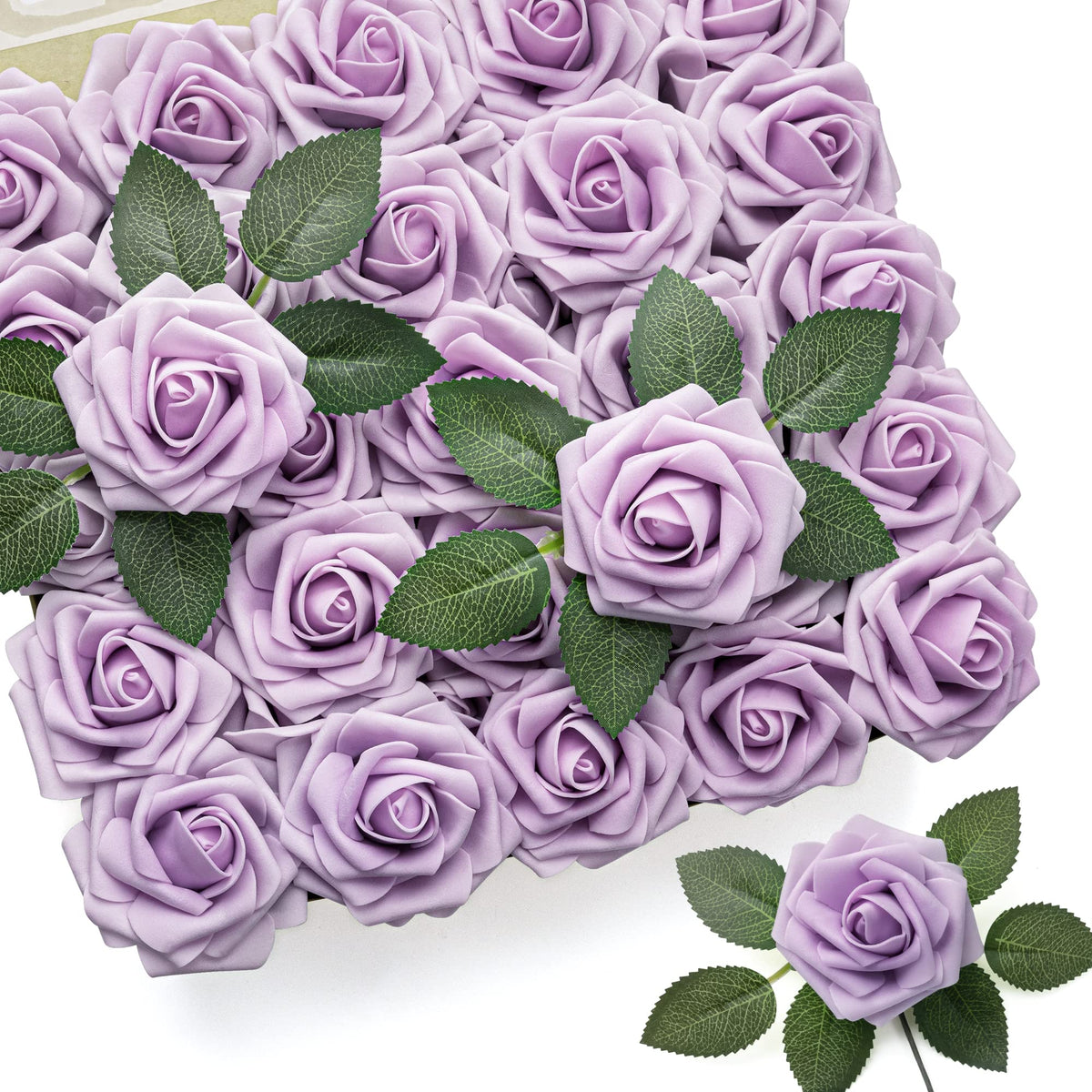 Mocoosy lavender rose artificial flowers 50 stems for long-lasting DIY bouquets