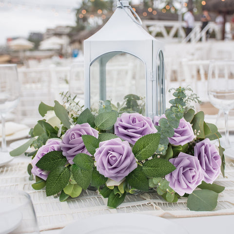 Mocoosy lavender rose cake flower for wedding decor