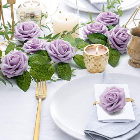 Mocoosy lavender rose centerpiece for elegant tables