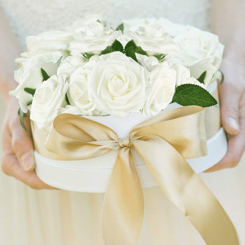 Mocoosy white rose artificial flowers Mother's Day decoration for lasting charm.