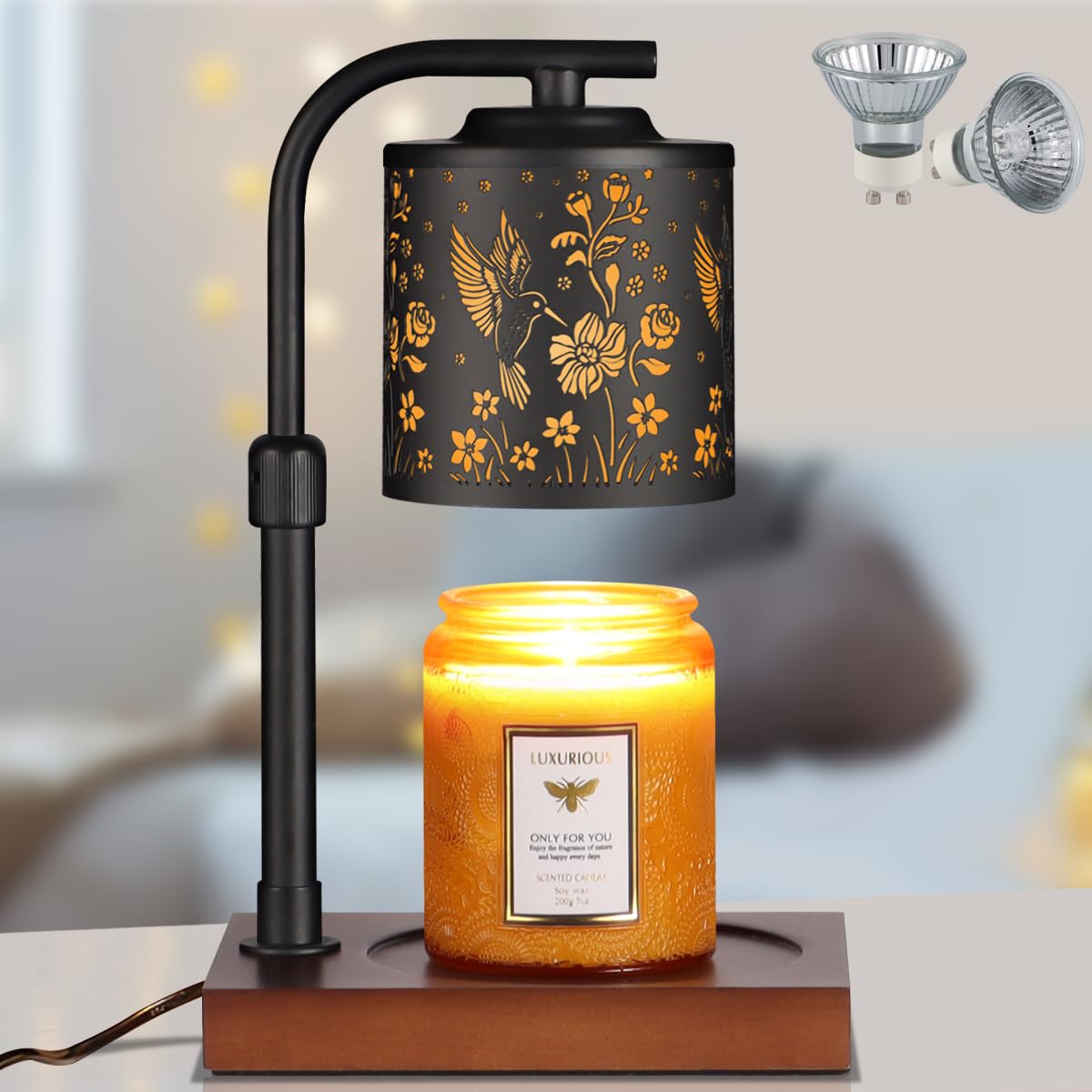 Mocosa candle warmer lamp adjustable height for diverse jar candles