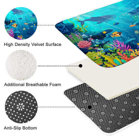 Mocsicka non-slip bath rugs stay in place on wet floors.