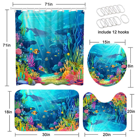 Mocsicka tropical undersea design adds playful charm to any bathroom.