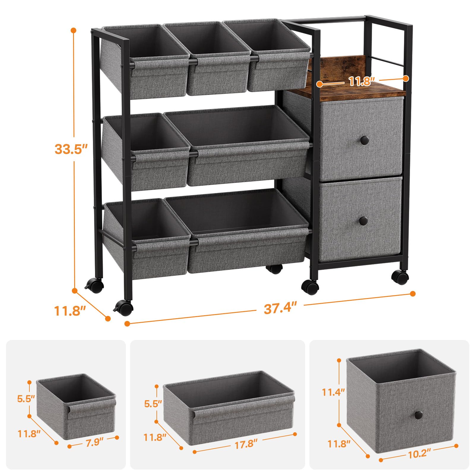 Modanais detachable bin frames allow easy cleaning and quick reconfiguration.