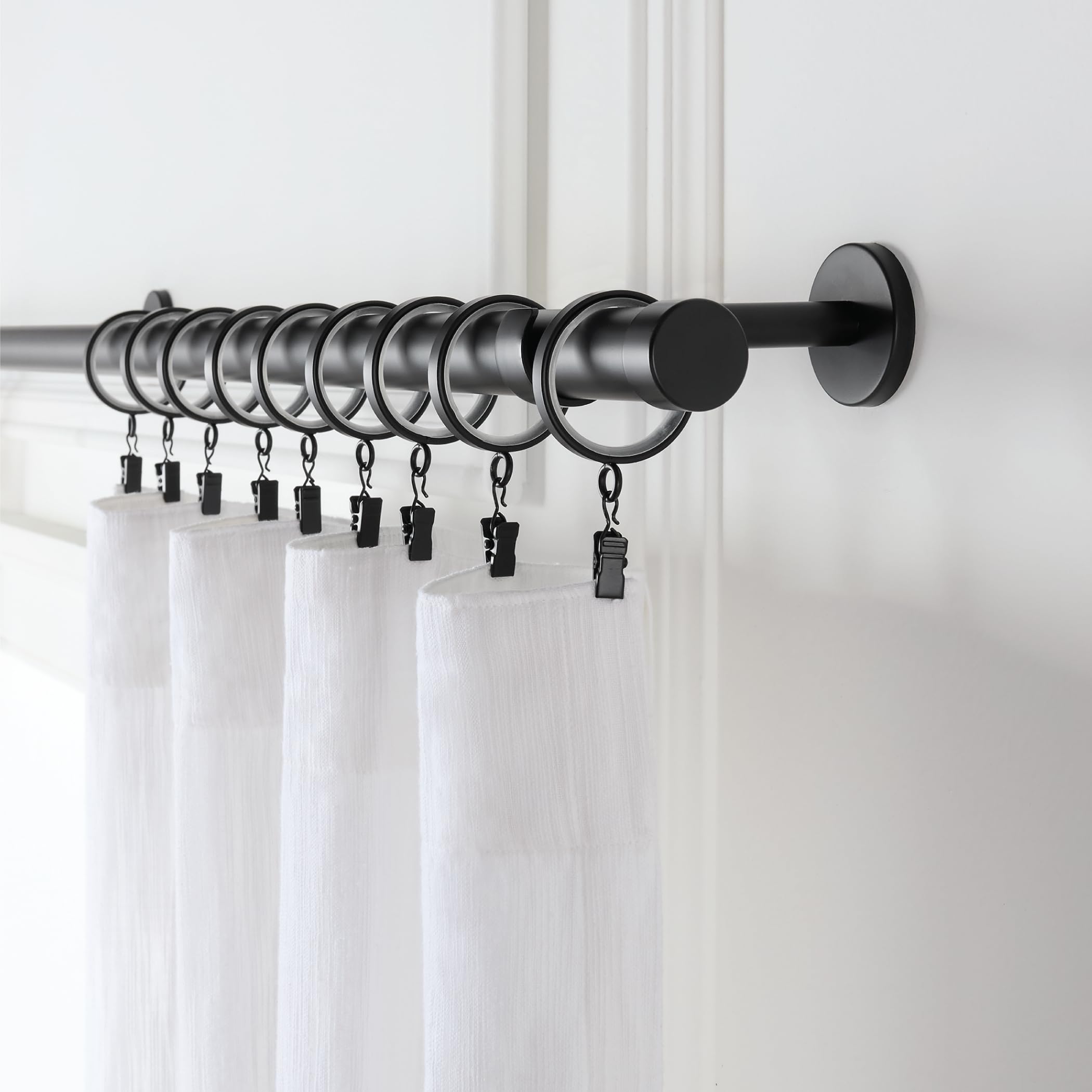 Mode Cambria designer rings, 2 inch diameter, ideal for two-panel setups.