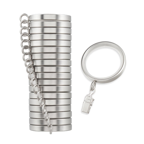 MODE Cambria Designer Series 2-inch diameter rings for smooth curtain movement.