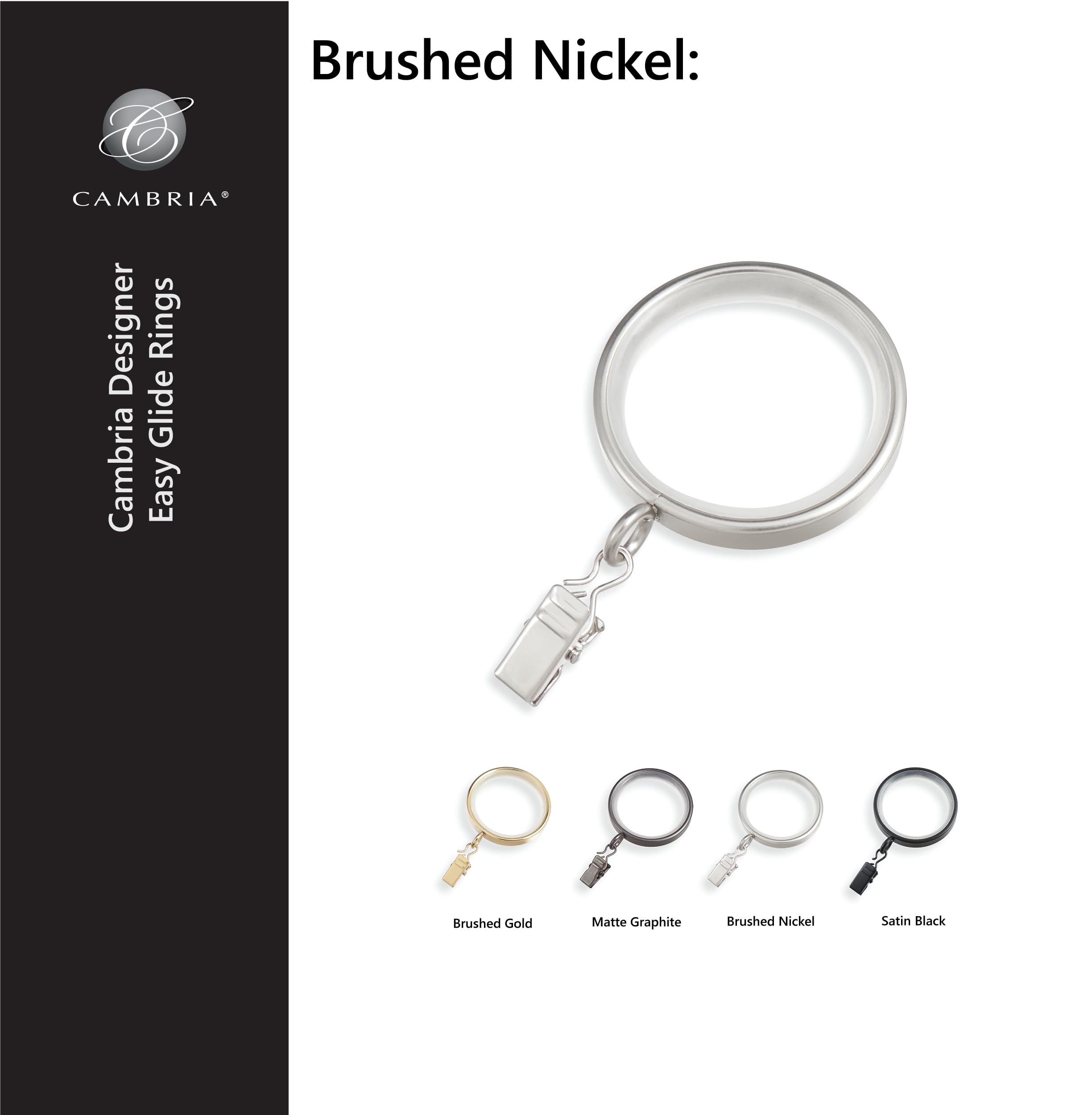 MODE Cambria Designer Series brushed nickel finish adds a refined look.