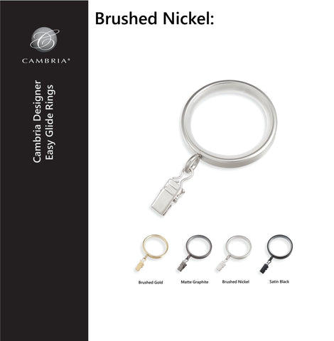 MODE Cambria Designer Series brushed nickel finish adds a refined look.