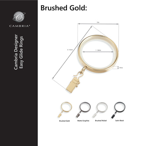MODE Cambria clip rings with eyelets simplify installation for versatile window treatments.