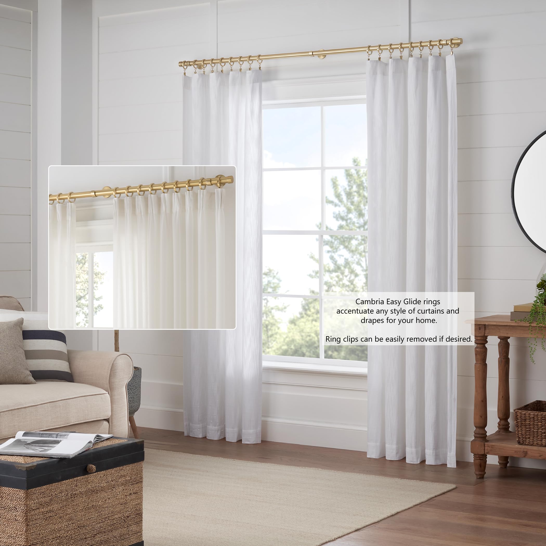 Heavy metal construction of MODE Cambria rings supports two panels with durability.