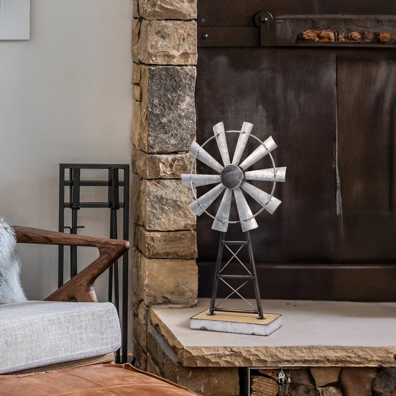 Mode Home windmill with detachable base enables quick setup.