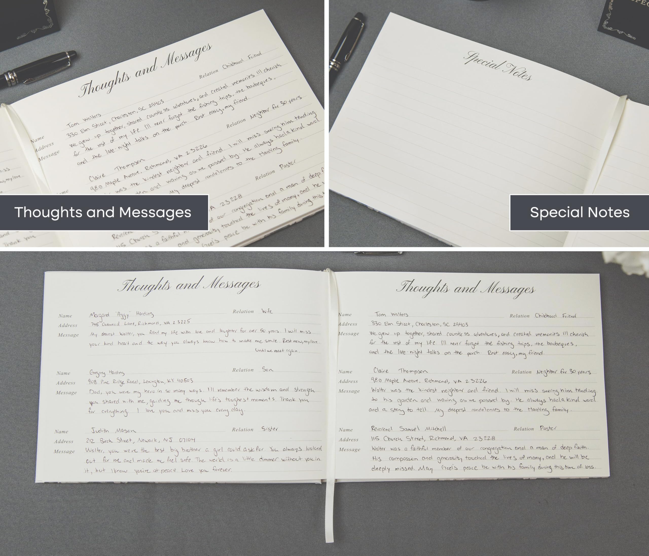 Modern Album Designs included pen for easy writing at the service.