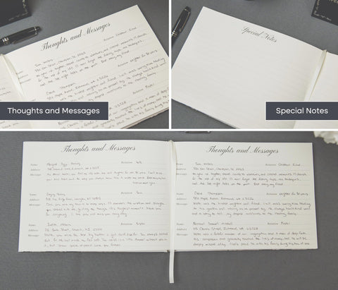 Modern Album Designs included pen for easy writing at the service.