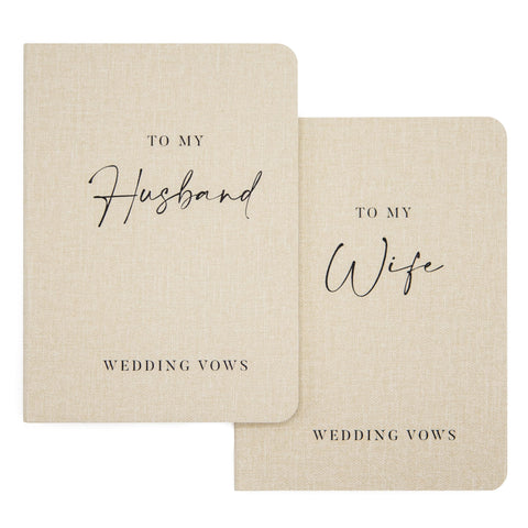 Modern Album Designs Slim Vow Books cover in soft cream with linen texture for wedding vows