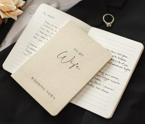Two soft covers of Slim Vow Books offering elegant protection during vows