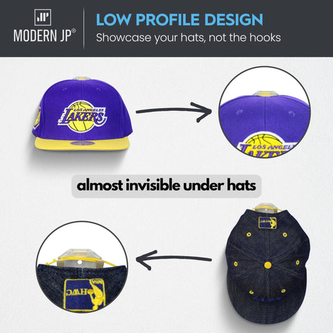Modern JP minimalist design hat hooks wall emphasizes the unobtrusive display.