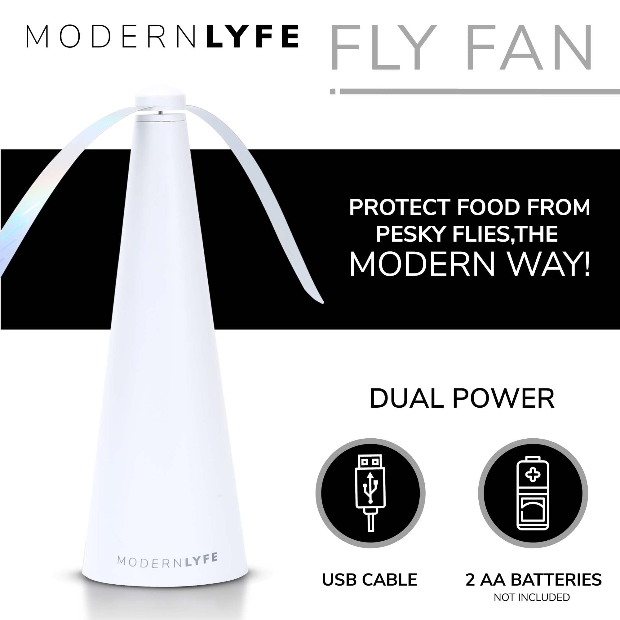 Modern Lyfe Fly Fan cooling outdoor dining at picnics with minimal setup