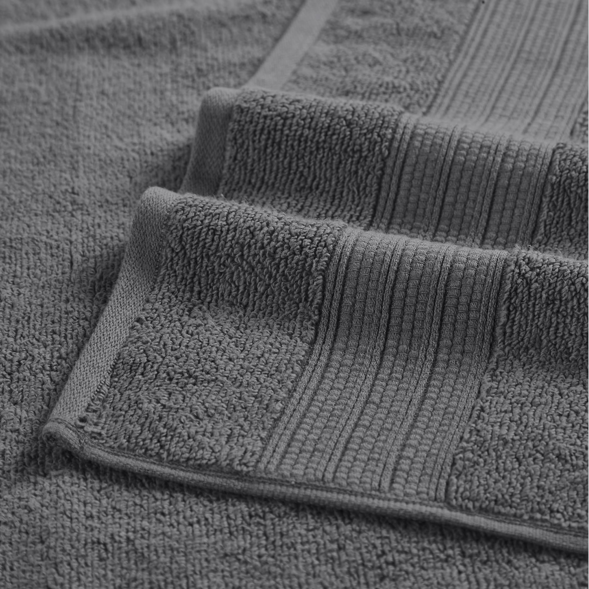 Modern Threads charcoal hand towels show compact size with strong absorbency.