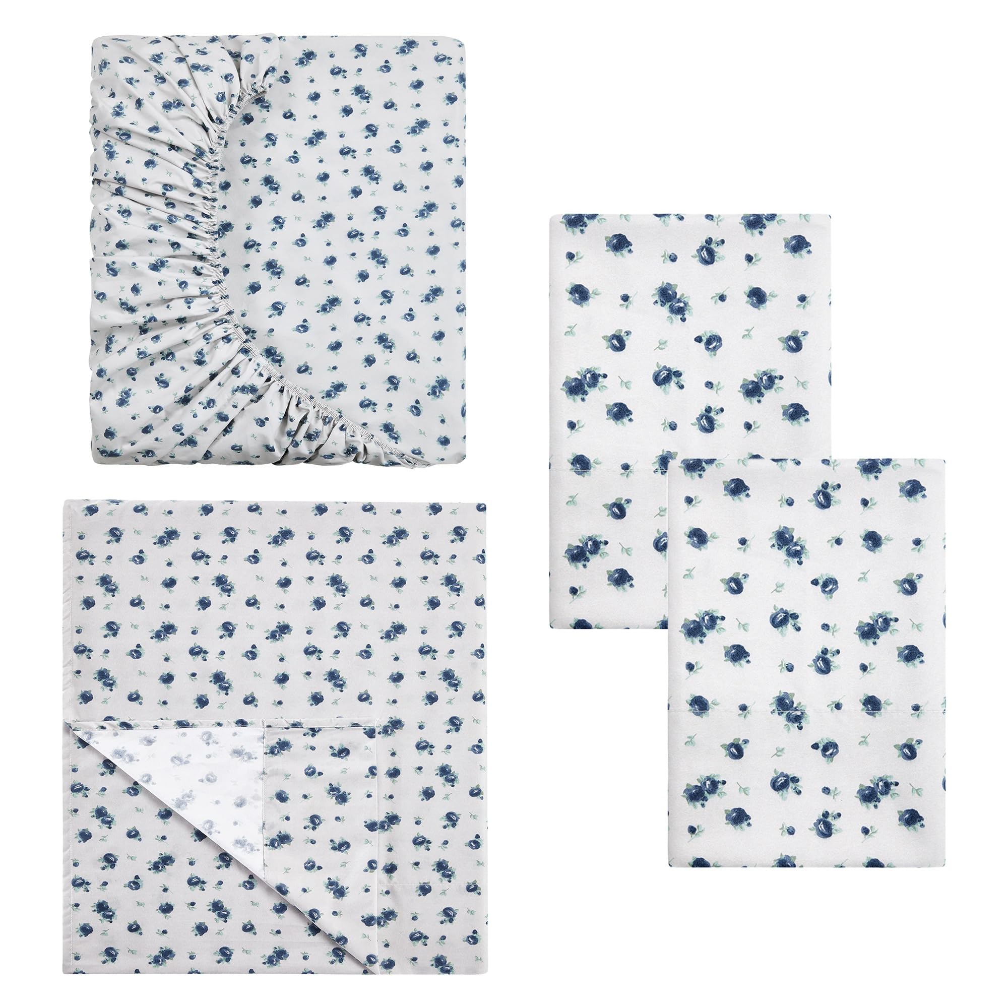 Modern Threads Blue Roses design adds timeless style to any bedroom