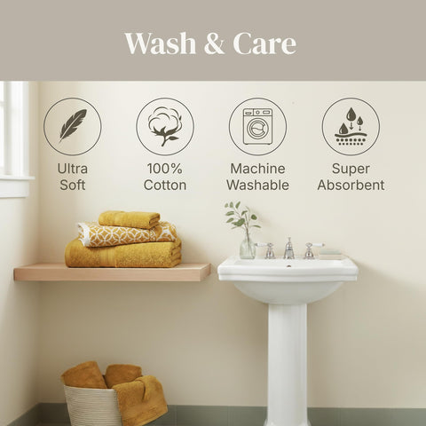 Modern Threads Botanical Vine Gold OEKO-TEX certified towels ensure safe daily use