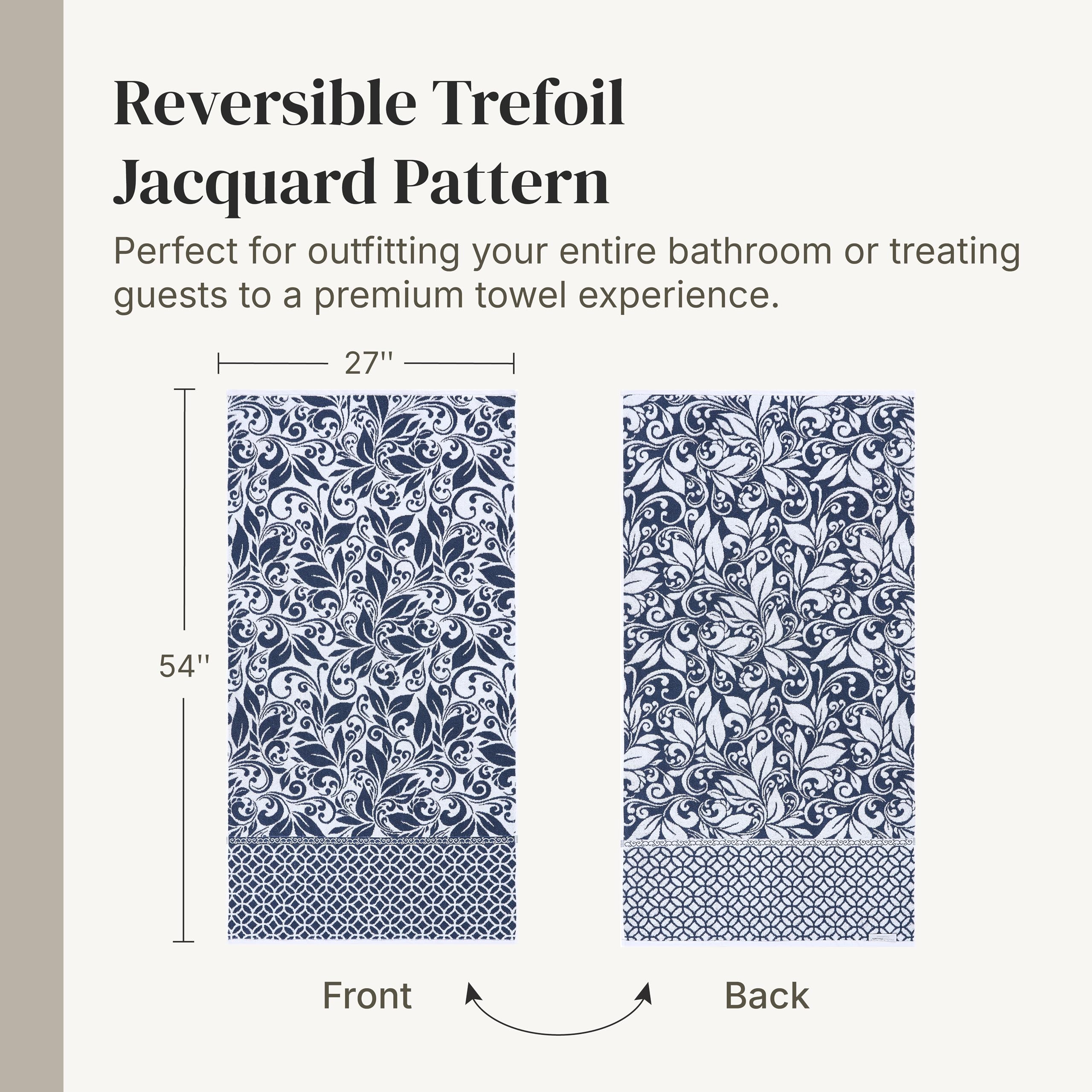 Modern Threads Botanical Vine navy jacquard closeup highlights durable 550 GSM weight