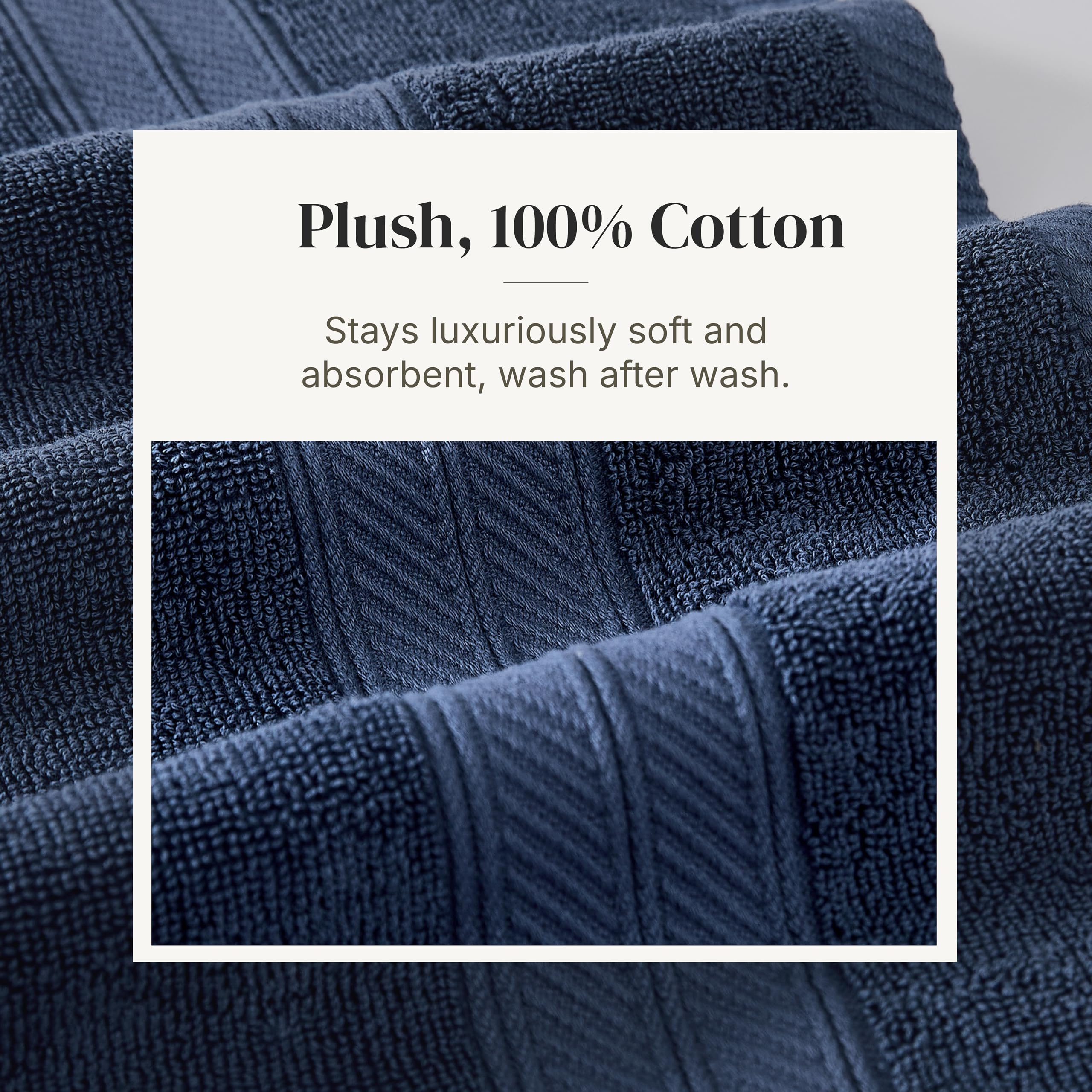 Modern Threads Botanical Vine navy washcloths offer compact, quick-drying cleansing