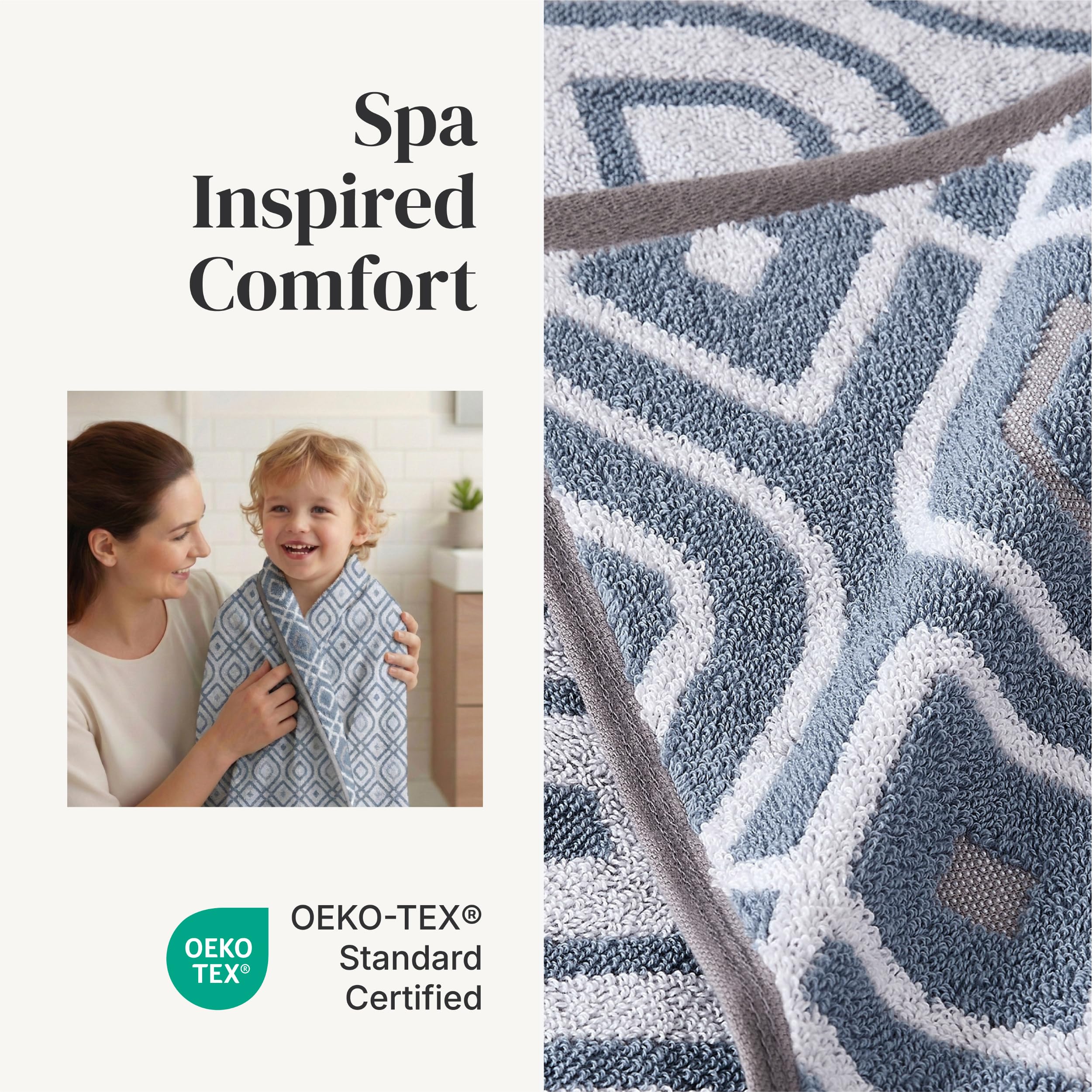 Modern Threads Classic Diamond jacquard texture blue, colorfast pattern close-up.