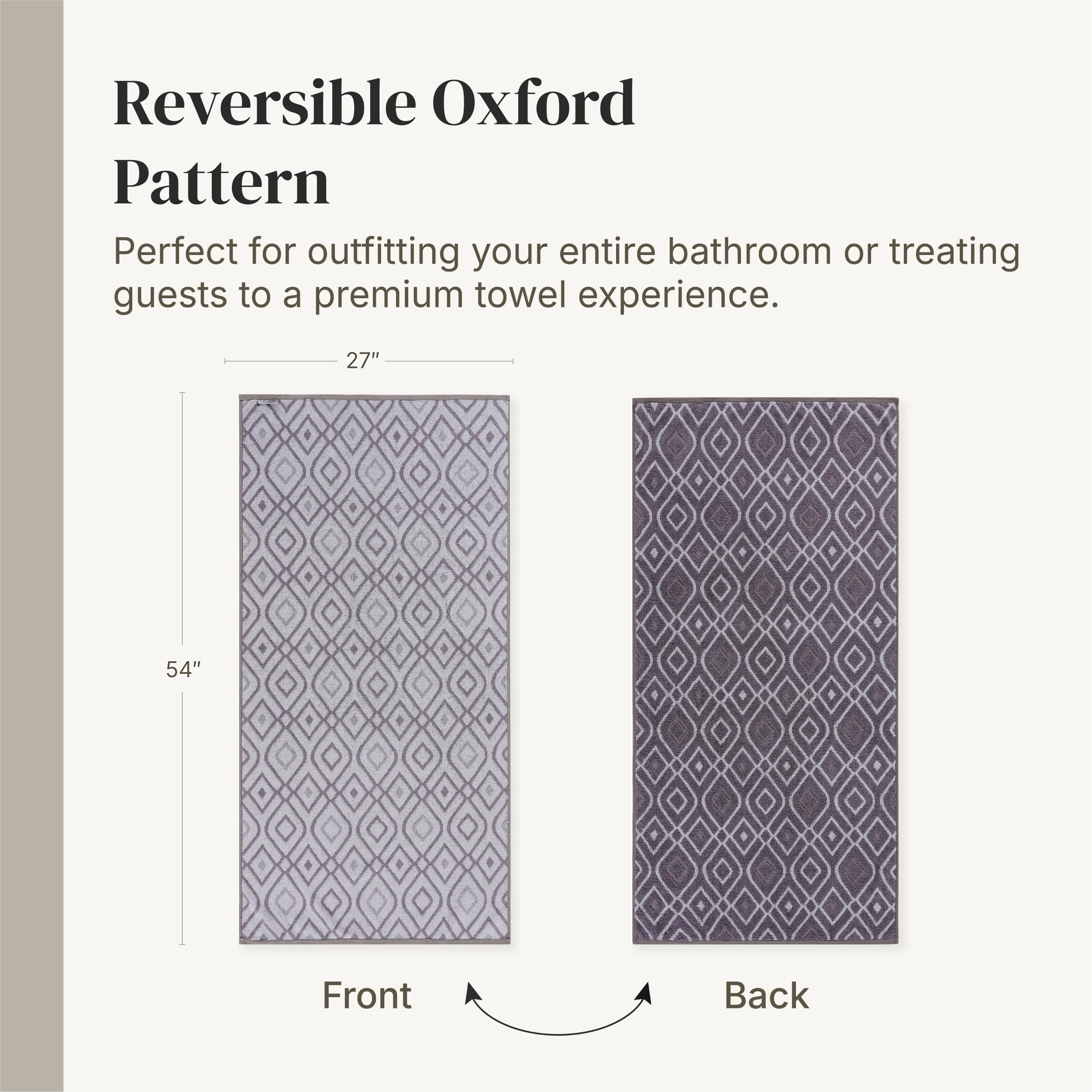 Modern Threads Classic Diamond towel set in bathroom scene suggests everyday luxury.