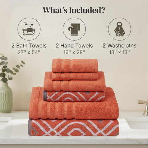 Modern Threads washcloths in rust orange, gentle on skin and durable