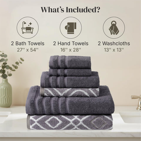 Modern Threads Oxford Charm lavender towels closeup highlights stylish color and finish.