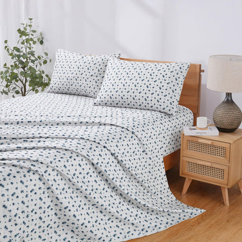 Modern Threads deep-pocket fitted sheet keeps queen mattress snug and wrinkle-free