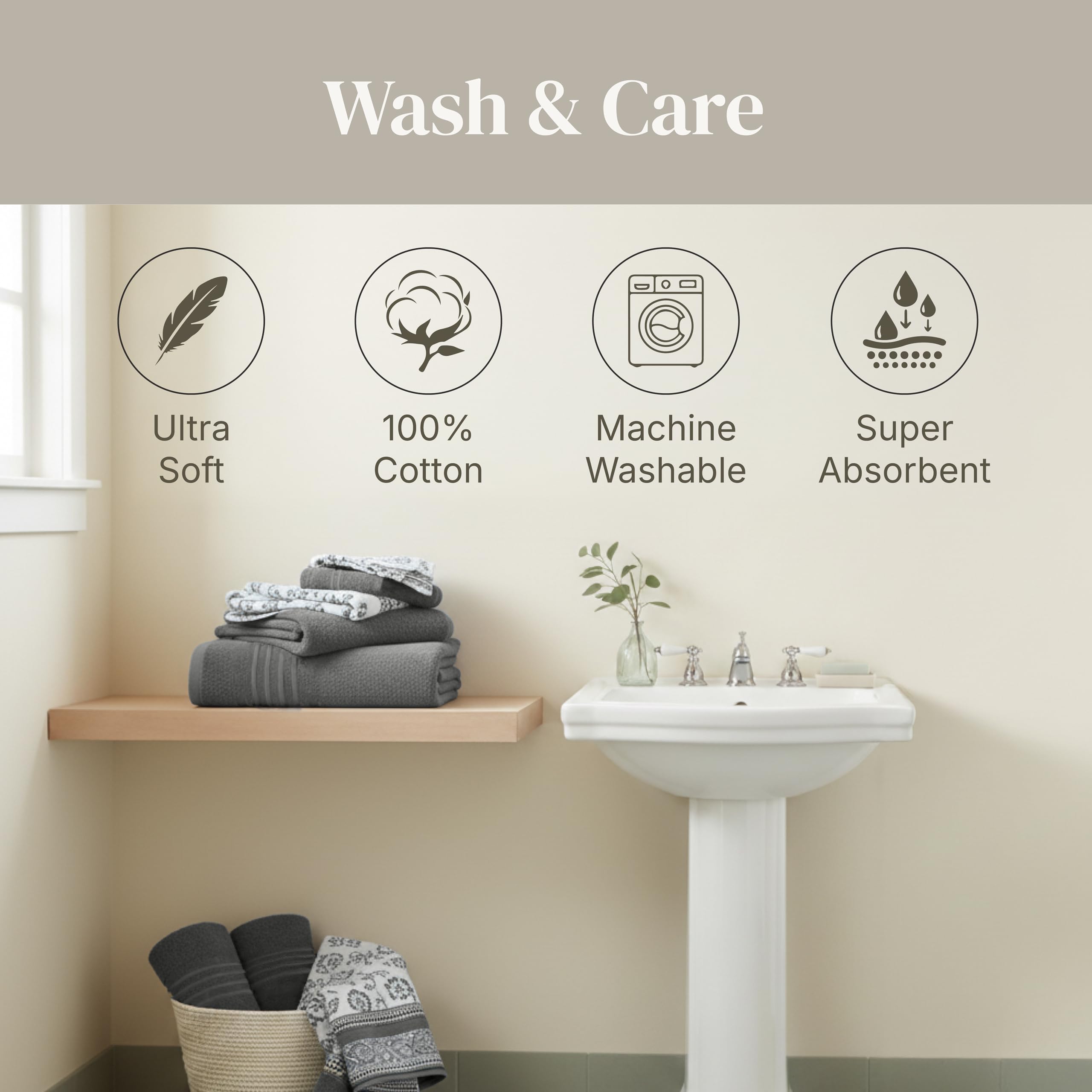 Modern Threads Floral Trail care instructions in gray packaging label