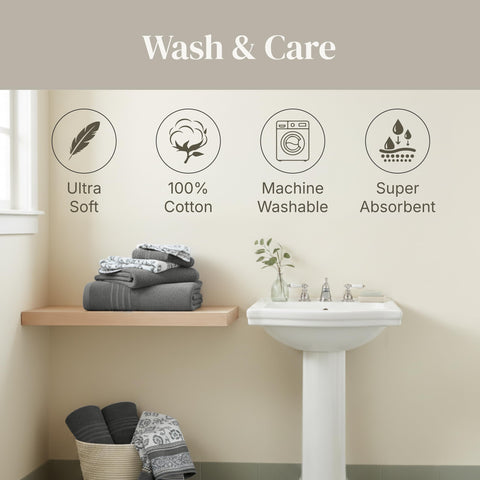 Modern Threads Floral Trail care instructions in gray packaging label