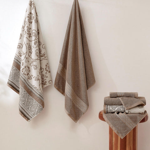 Modern Threads Floral Trail hand towel—soft, durable, ideal for guest bathrooms.