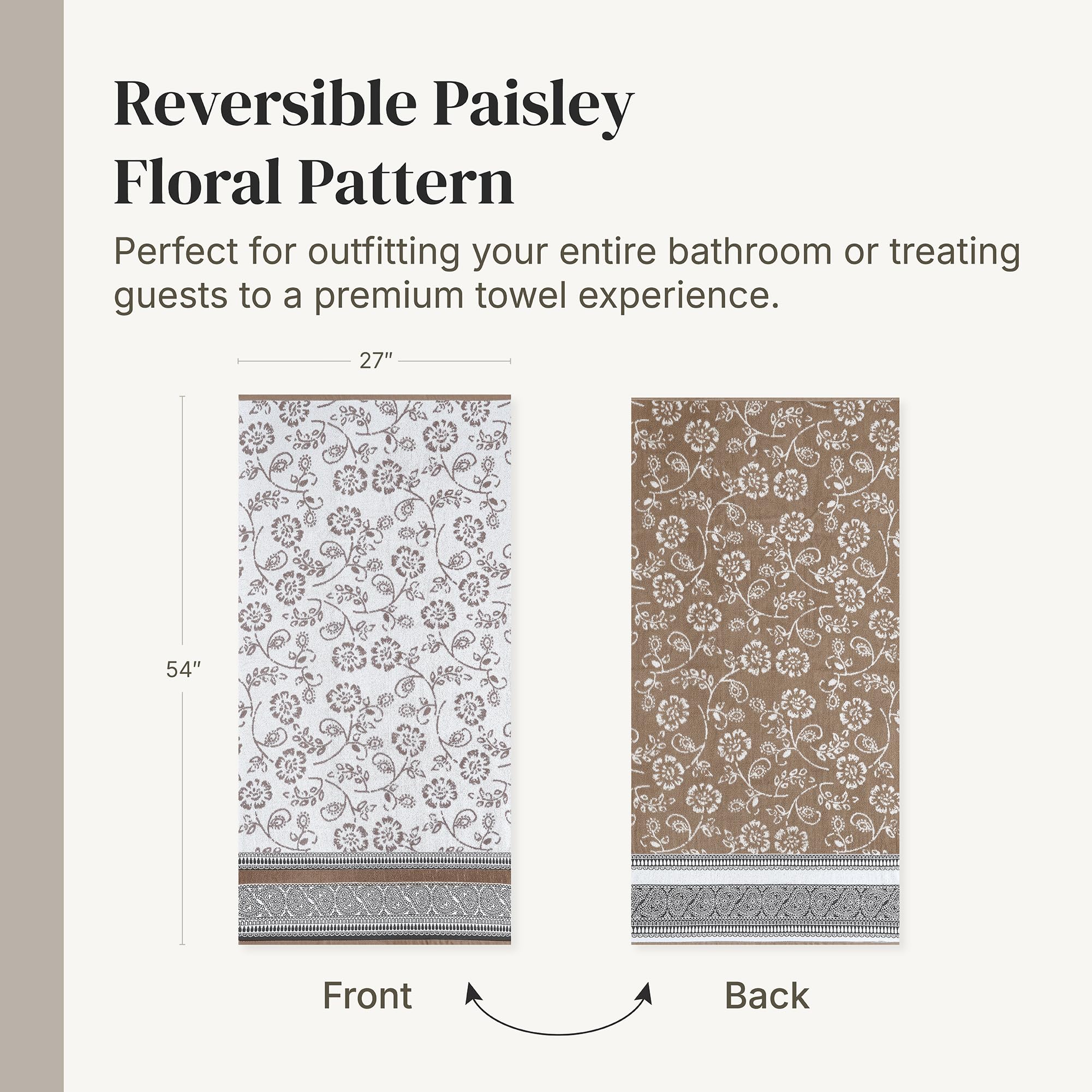 Modern Threads Floral Trail cotton towel set—Oeko-Tex certified and safe.