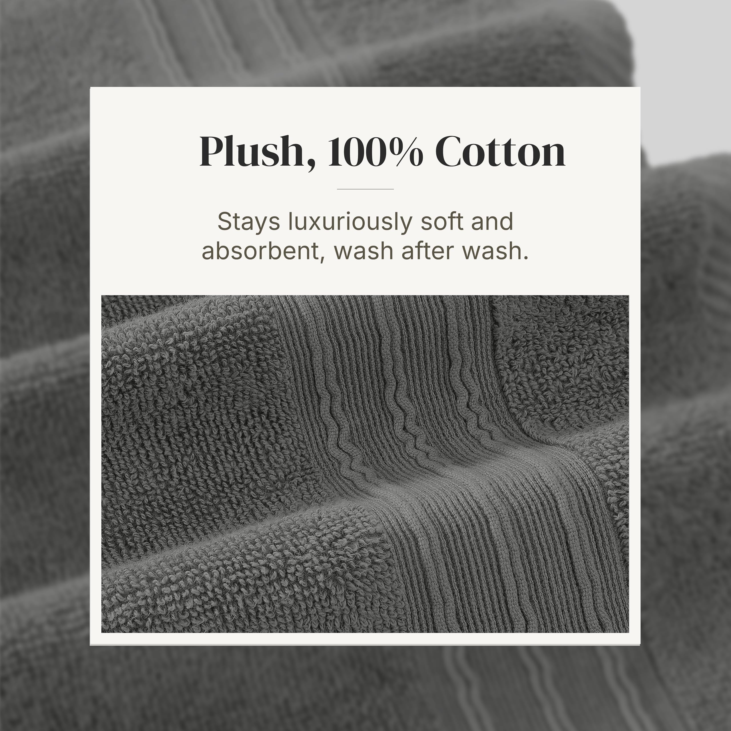 Modern Threads Floral Trail plush towels in gray emphasize softness and durability