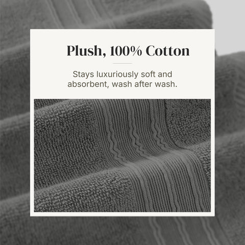 Modern Threads Floral Trail plush towels in gray emphasize softness and durability