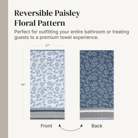 Modern Threads Floral Trail washcloth close-up shows plush loops and durability.