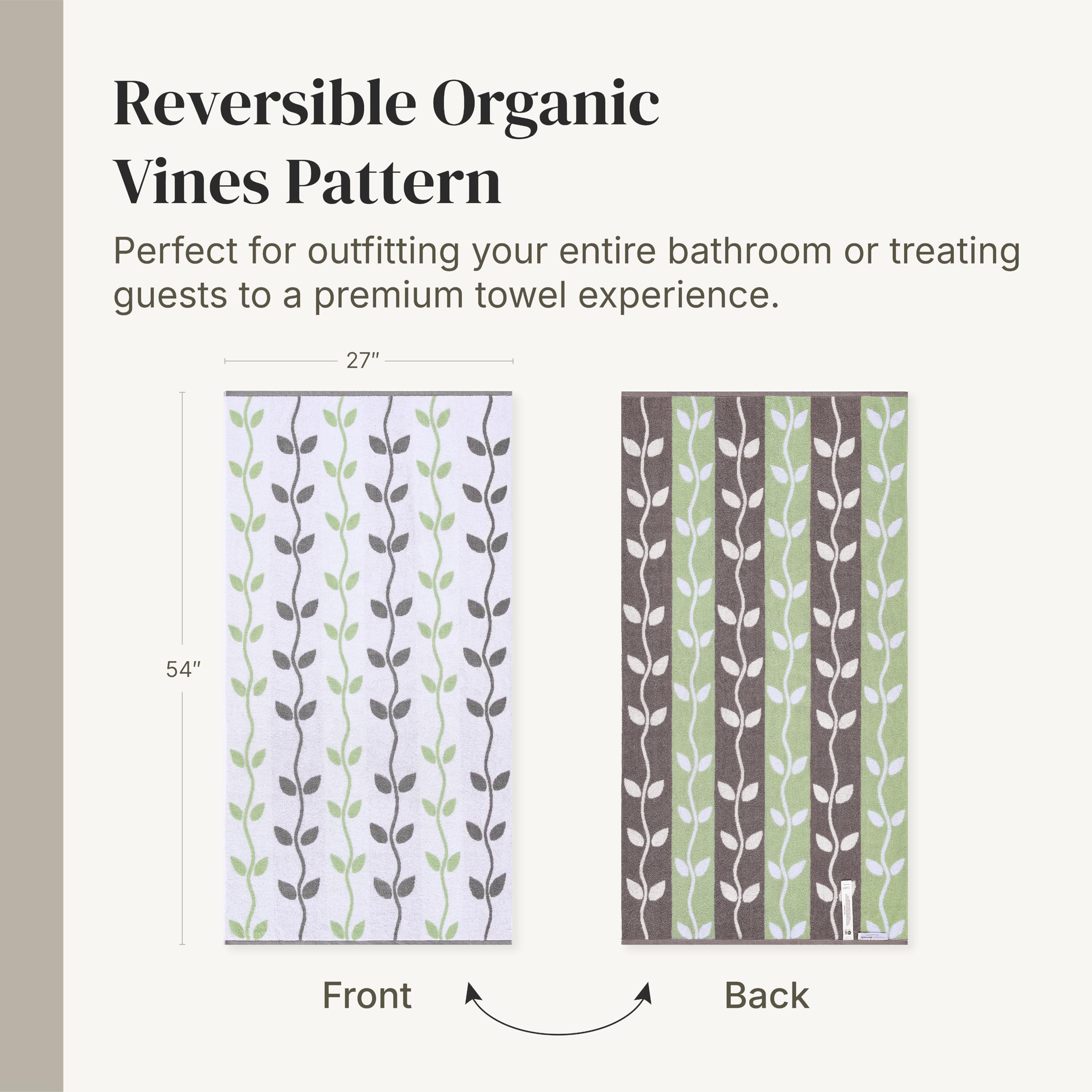 Modern Threads gray-green-white tones complement any bathroom scheme.