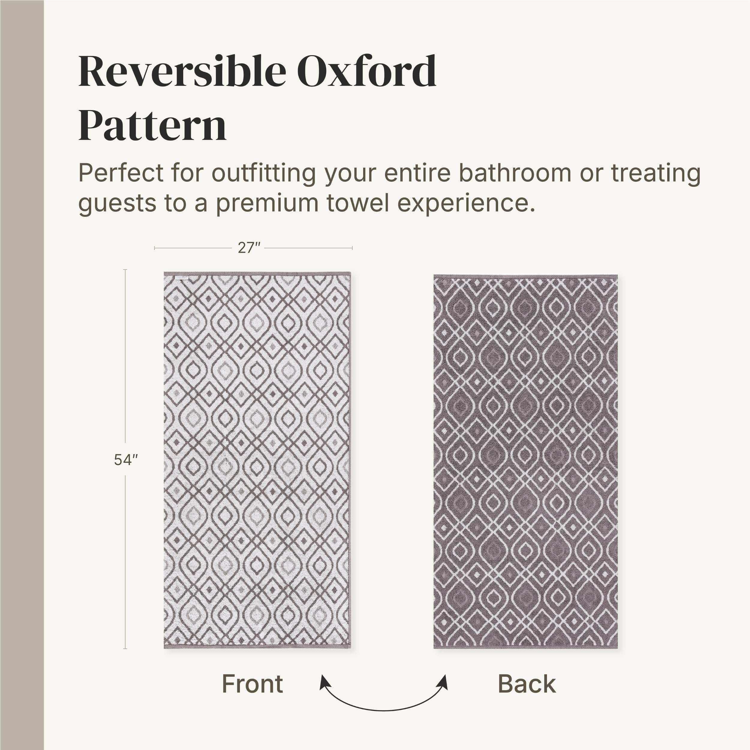 Modern Threads gray Oxford design closeup for a refined bathroom look