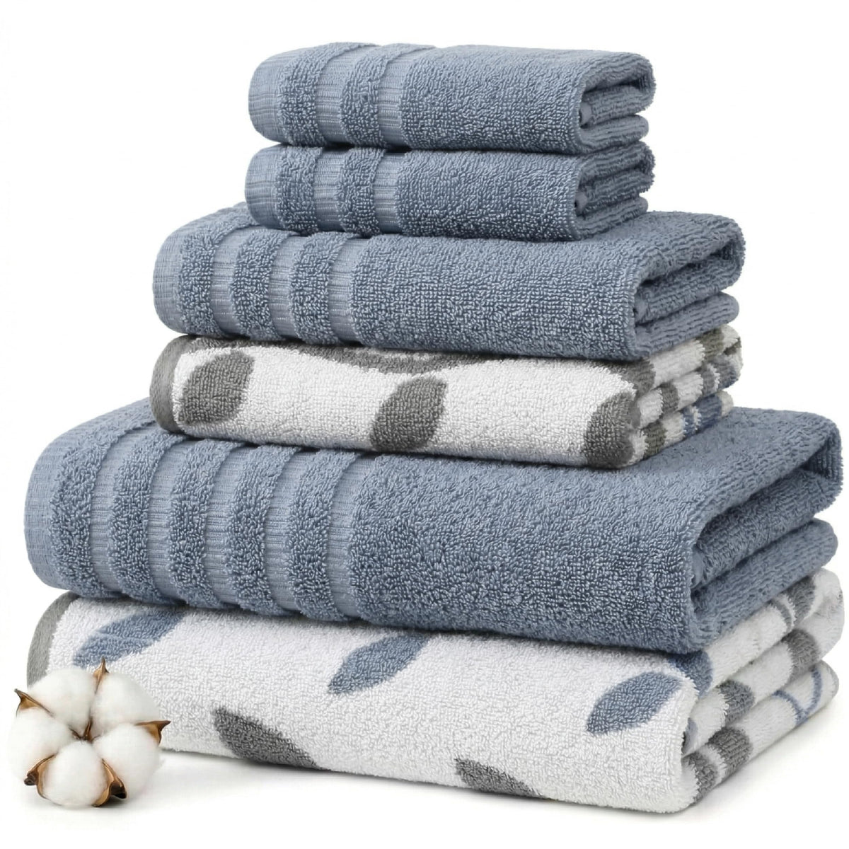Modern Threads Natural Vine 6-piece towel set shown; plush, absorbent, and durable for daily use.