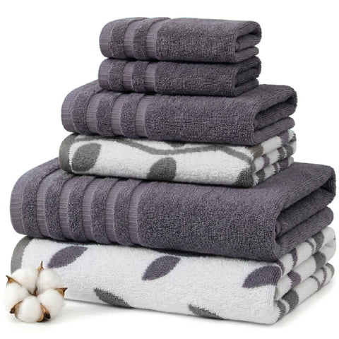 Modern Threads Natural Vine bath towels with plush softness in lavender tones.