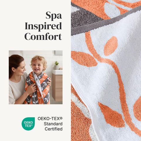 Modern Threads Natural Vine bath-towels flat-lay shows complete set.