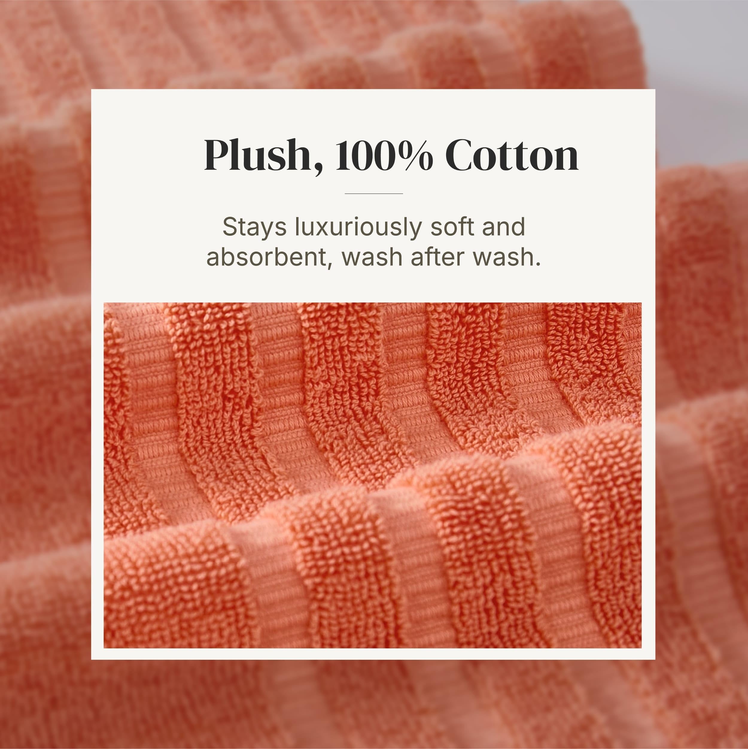 Modern Threads Natural Vine towels demonstrate quick-dry and high absorbency.