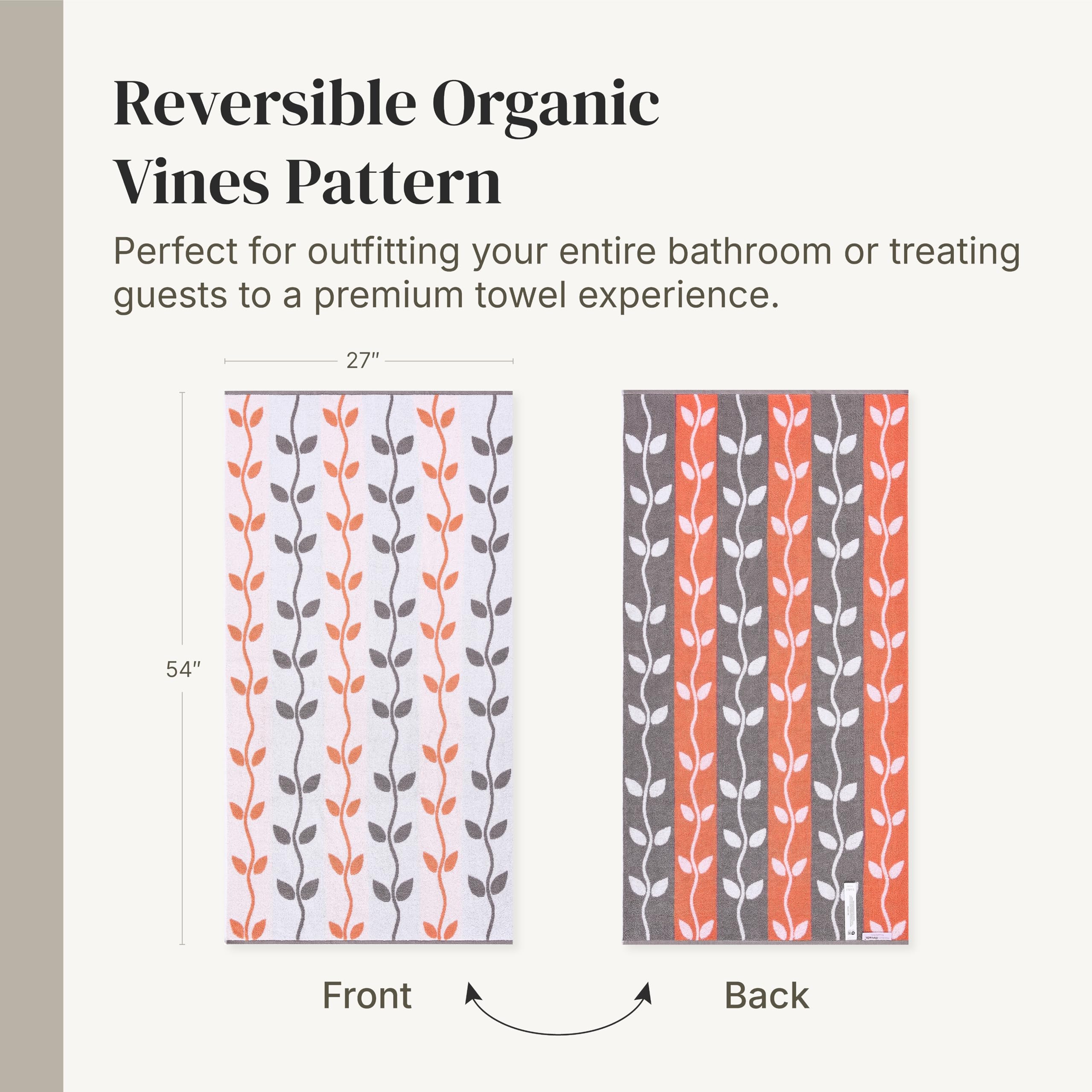 Modern Threads Natural Vine rust orange color enhances bathroom decor.