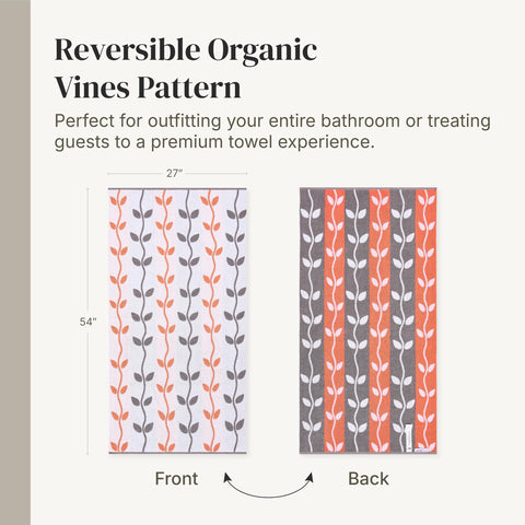 Modern Threads Natural Vine rust orange color enhances bathroom decor.