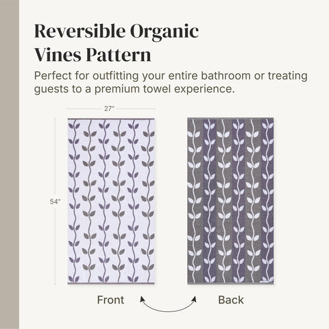 Premium 550 GSM cotton in Modern Threads Natural Vine towels for plush feel and absorbency.