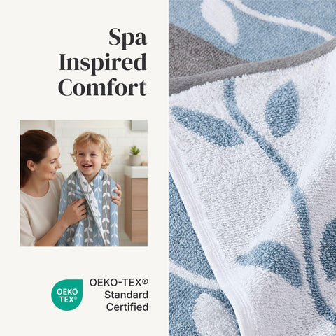 Modern Threads Natural Vine washcloths 13x13 displayed for face cleansing and spa-like routines.