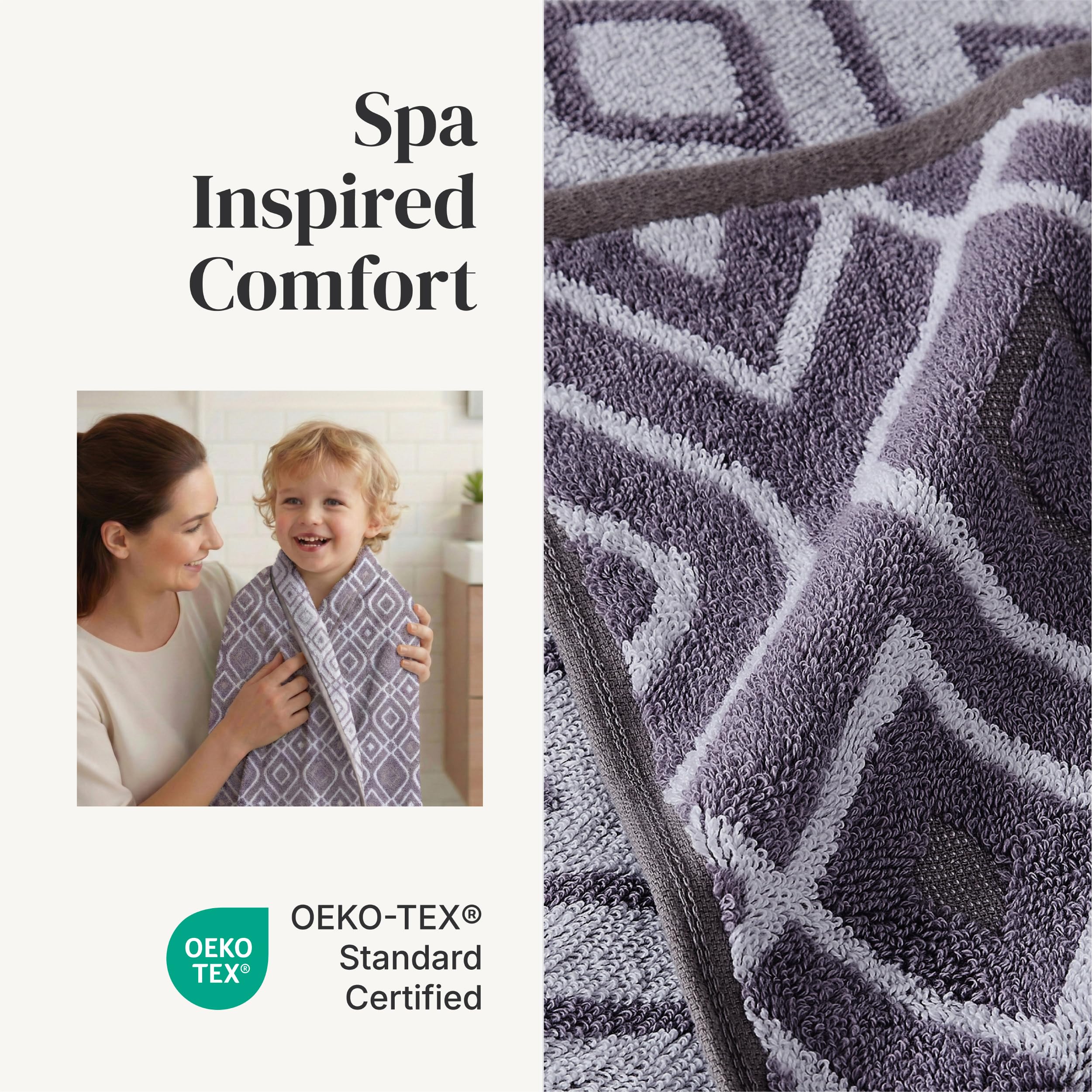 Modern Threads Classic Diamond jacquard detail emphasizes durability of weave.