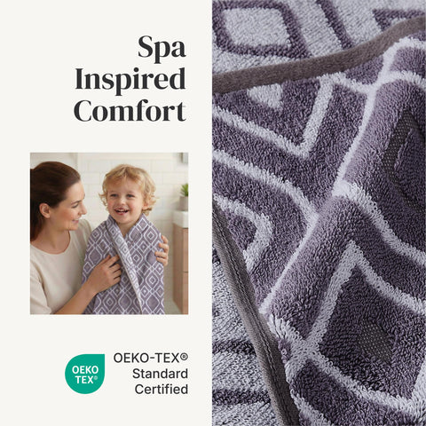Modern Threads Classic Diamond jacquard detail emphasizes durability of weave.